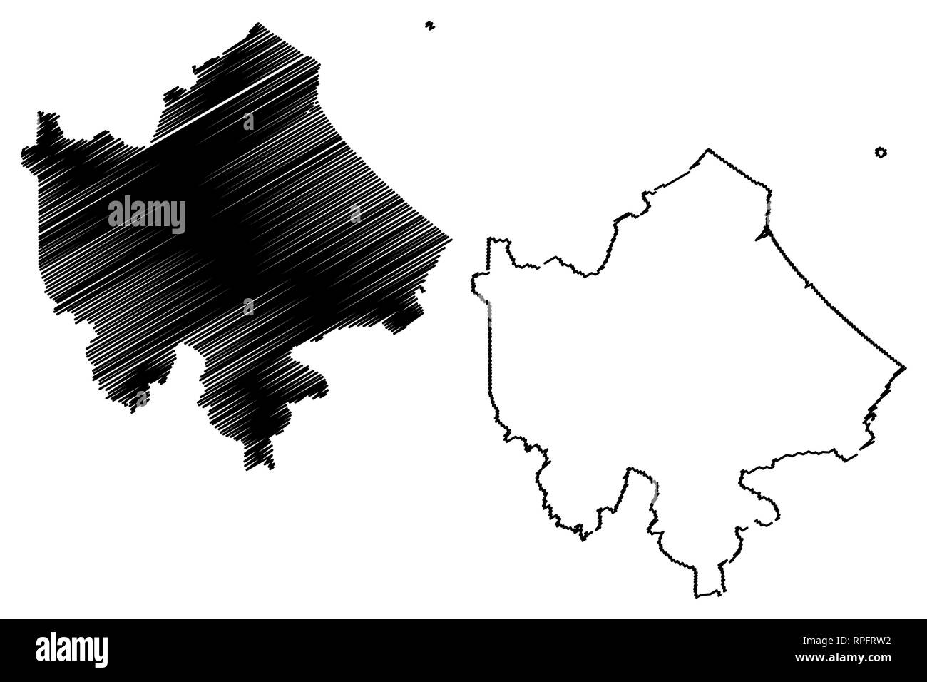 Quang Tri Provinz (Sozialistische Republik Vietnam, Unterteilungen von Vietnam) Karte Vektor-illustration, kritzeln Skizze Tinh Quang Tri Karte Stock Vektor