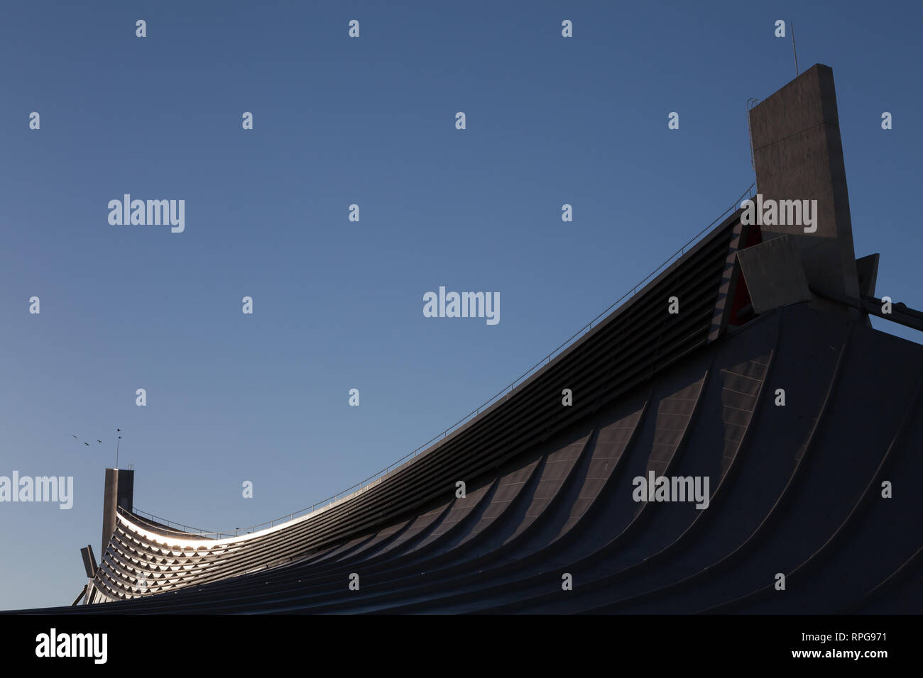 Die unverwechselbare Architektur des Yoyogi Nationalstadions, Yoyogi, Tokio, Japan Stockfoto