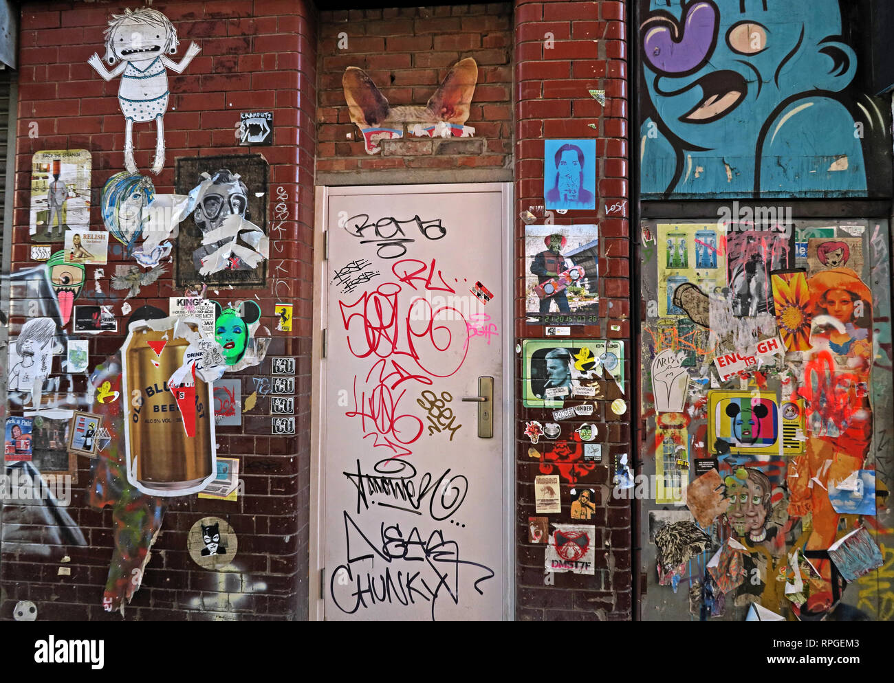 Manchester Northern Quarter NQ4 Art Graffiti, Lancashire, Nordwestengland, Großbritannien, M4 Stockfoto