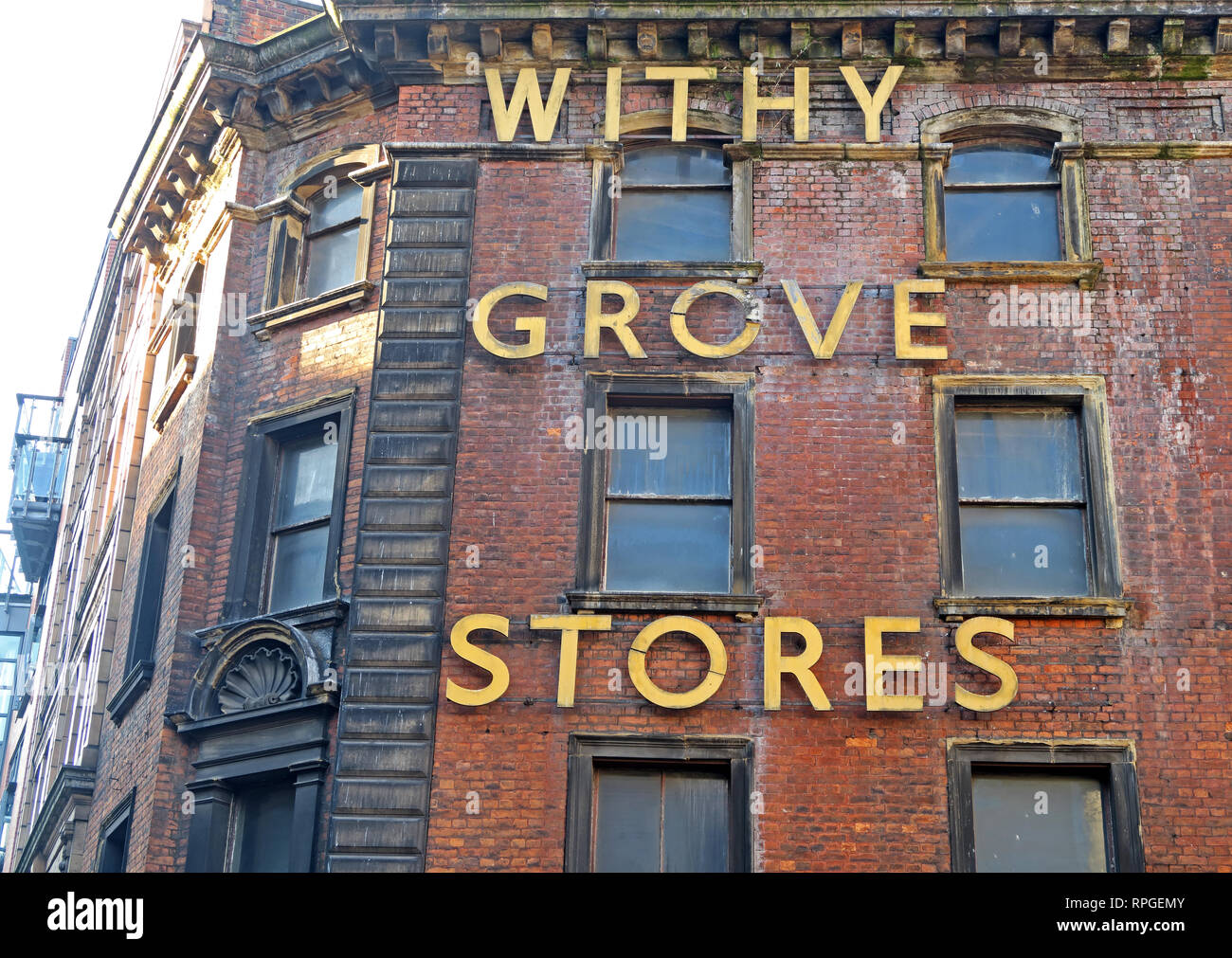 Wiy Grove Stores, Bürogeräte, Shude Hill, Manchester City Centre, Lancashire, Nordwestengland, UK, M4 2BJ Stockfoto