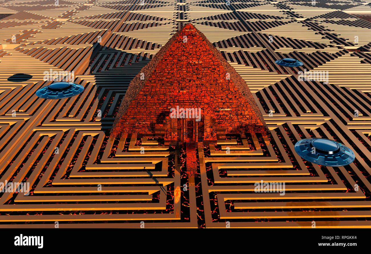 Eine alte ägyptische Maze. Stockfoto