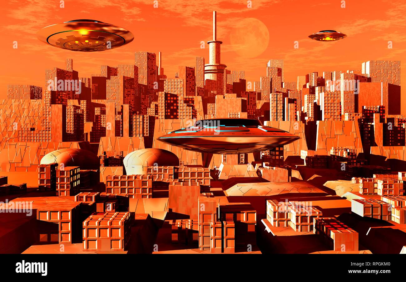 Futuroplolis, eine Stadt der Zukunft Stockfoto