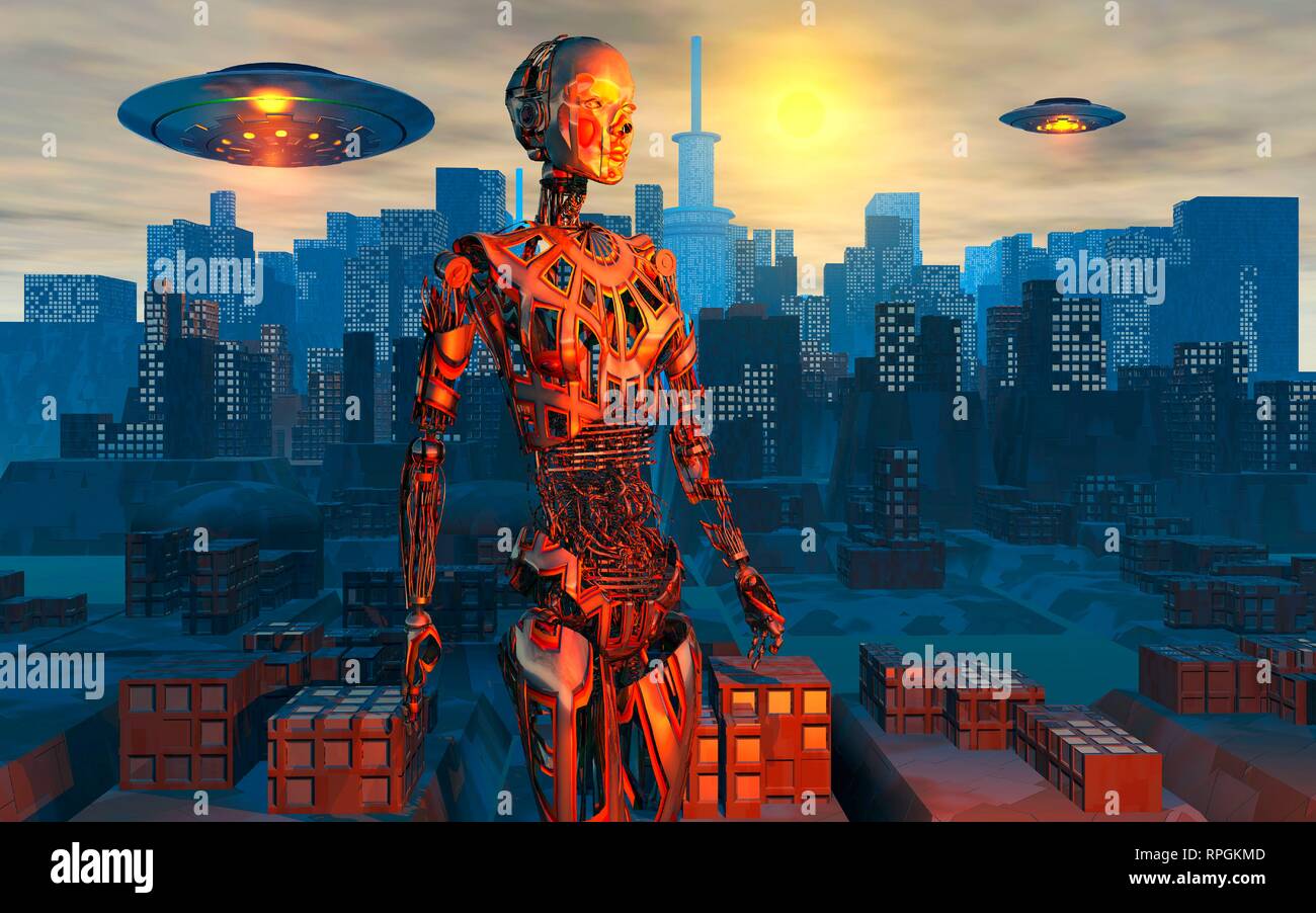 Futuroplolis, eine Stadt der Zukunft Stockfoto