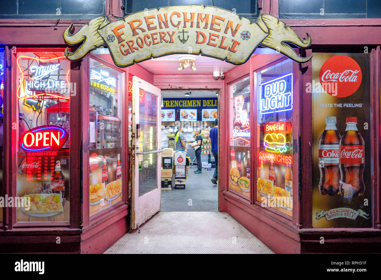 Frenchmen Grocery & Deli, Frenchmen Grocery and Deli Storefront, Frenchmen Street, New Orleans French Quarter, Marigny, New Orleans, Louisiana, USA Stockfoto