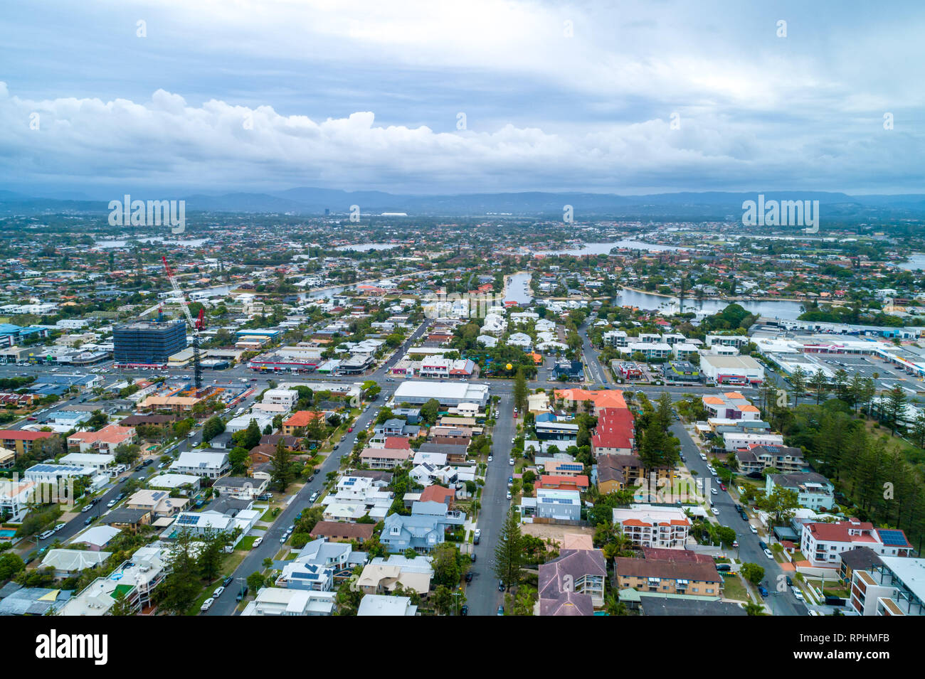 Mermaid Beach und Mermaid Waters Vororte an der Gold Coast, Australien Stockfoto