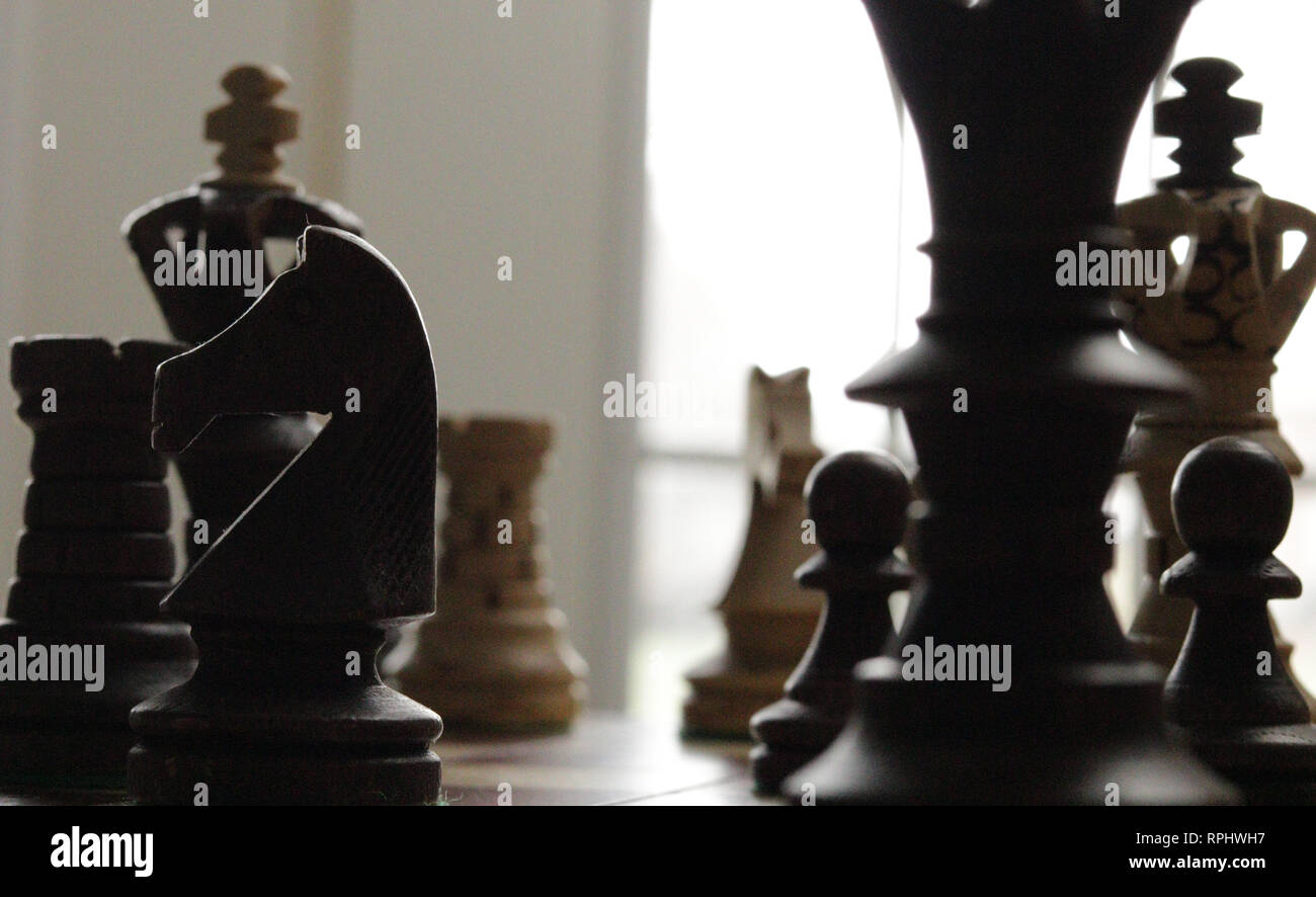 Holz Schachspiel Stockfoto