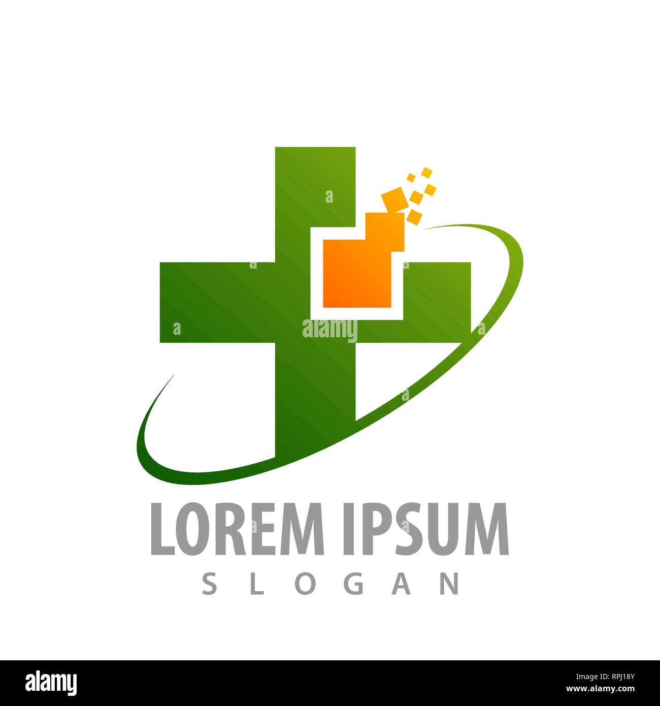 Digital Green Cross logo Konzept Design. Symbol grafische Vorlage element Stock Vektor