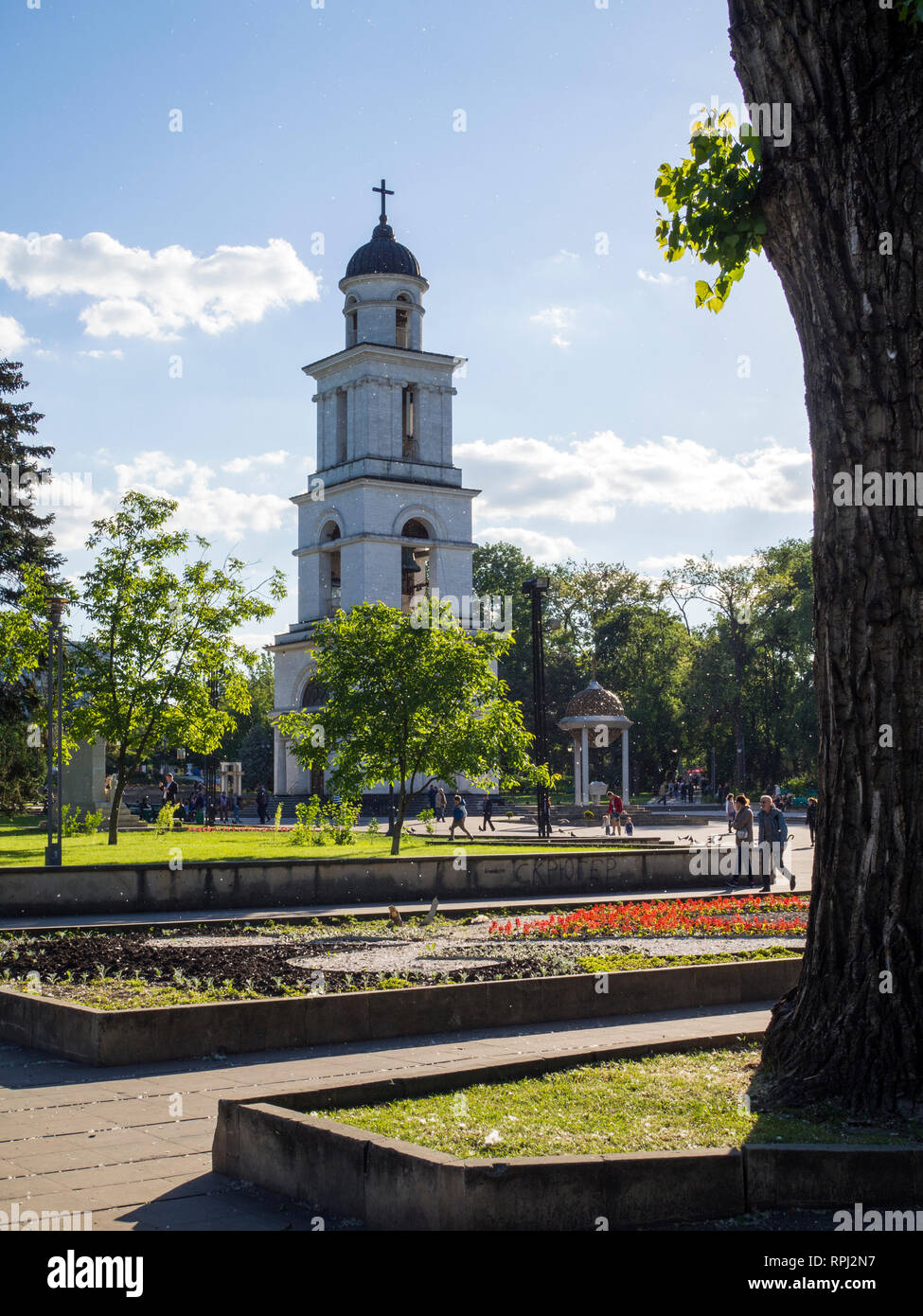 Die Kathedrale der Geburt in der Kathedrale Park in Chisinau, der Hauptstadt der Republik Moldau. Stockfoto