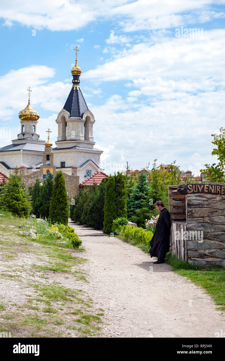 Eine orthodoxe Kirche in Orhei Vechi, oder Alte Orhei, in der Republik Moldau. Stockfoto