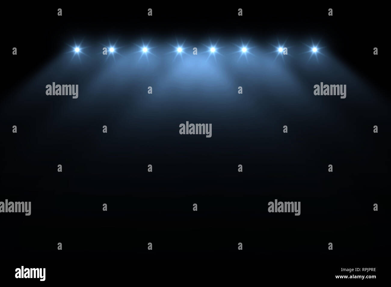 Blue spotlight Rauch studio Entertainment Hintergrund. Stockfoto