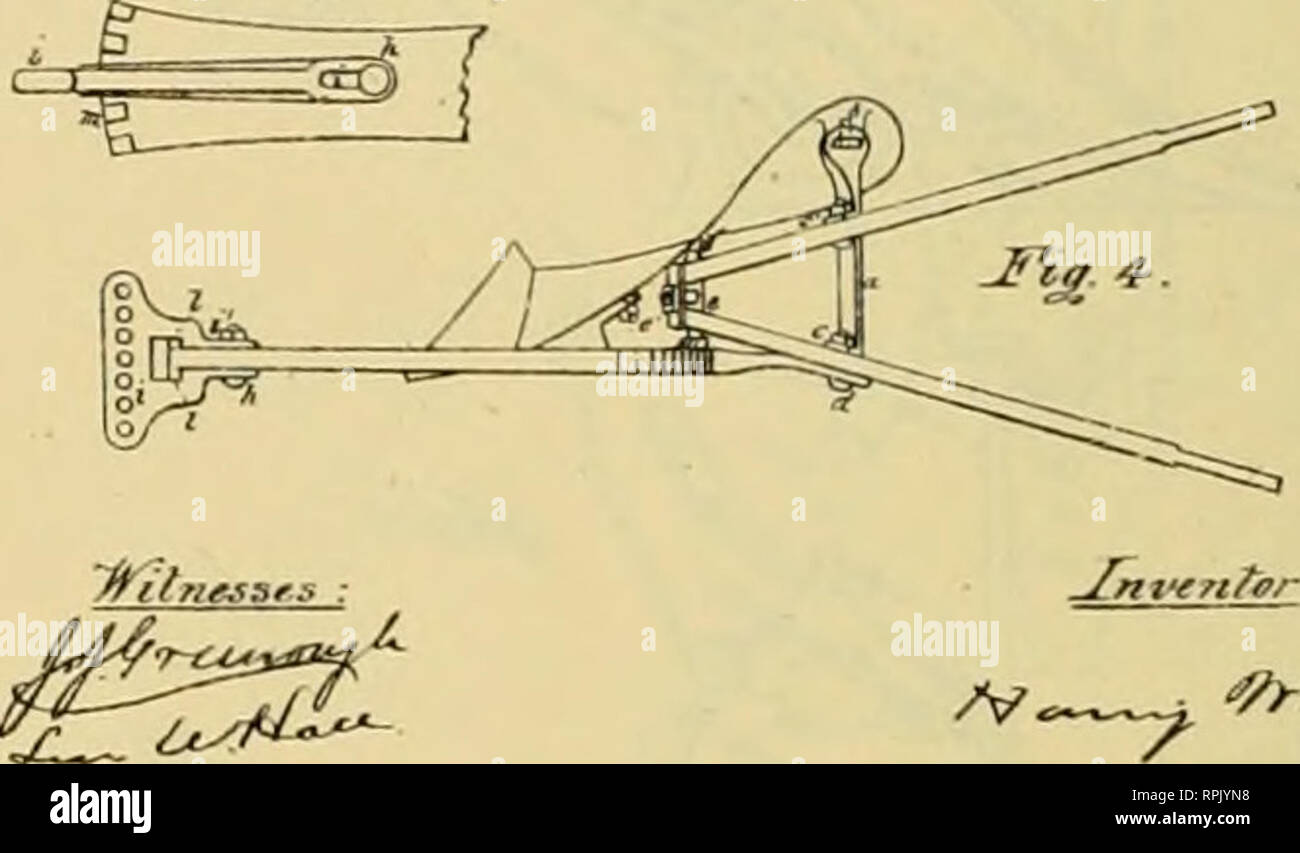 . Allen's Digest der Pflüge, mit Anlagen, in den Vereinigten Staaten patentierte von A.D. 1789 bis Januar 1883... Pflüge; Patente. r, Sr3 neu aufgelegt Mai 4. 1880. Mg. J J&gt;'ra2^ JF -^. s. H, WIAEU. Pflug. W. W. DAWSON. Pflug. Nr.9,190. Neuausgabe Mai 4, 1880. Nr. 198,002. Patentierte Dez. 11, 1877. Bitte beachten Sie, dass diese Bilder sind von der gescannten Seite Bilder, die digital für die Lesbarkeit verbessert haben mögen - Färbung und Aussehen dieser Abbildungen können nicht perfekt dem Original ähneln. extrahiert. Allen, James T. (James Titus). [Washington, D.C., Joseph Bart, Drucker Stockfoto