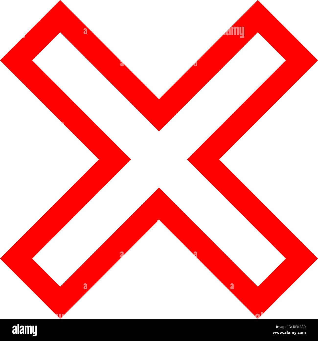 Marken - rotes Kreuz Symbol Einfache Gliederung - vector Abbildung prüfen Stock Vektor