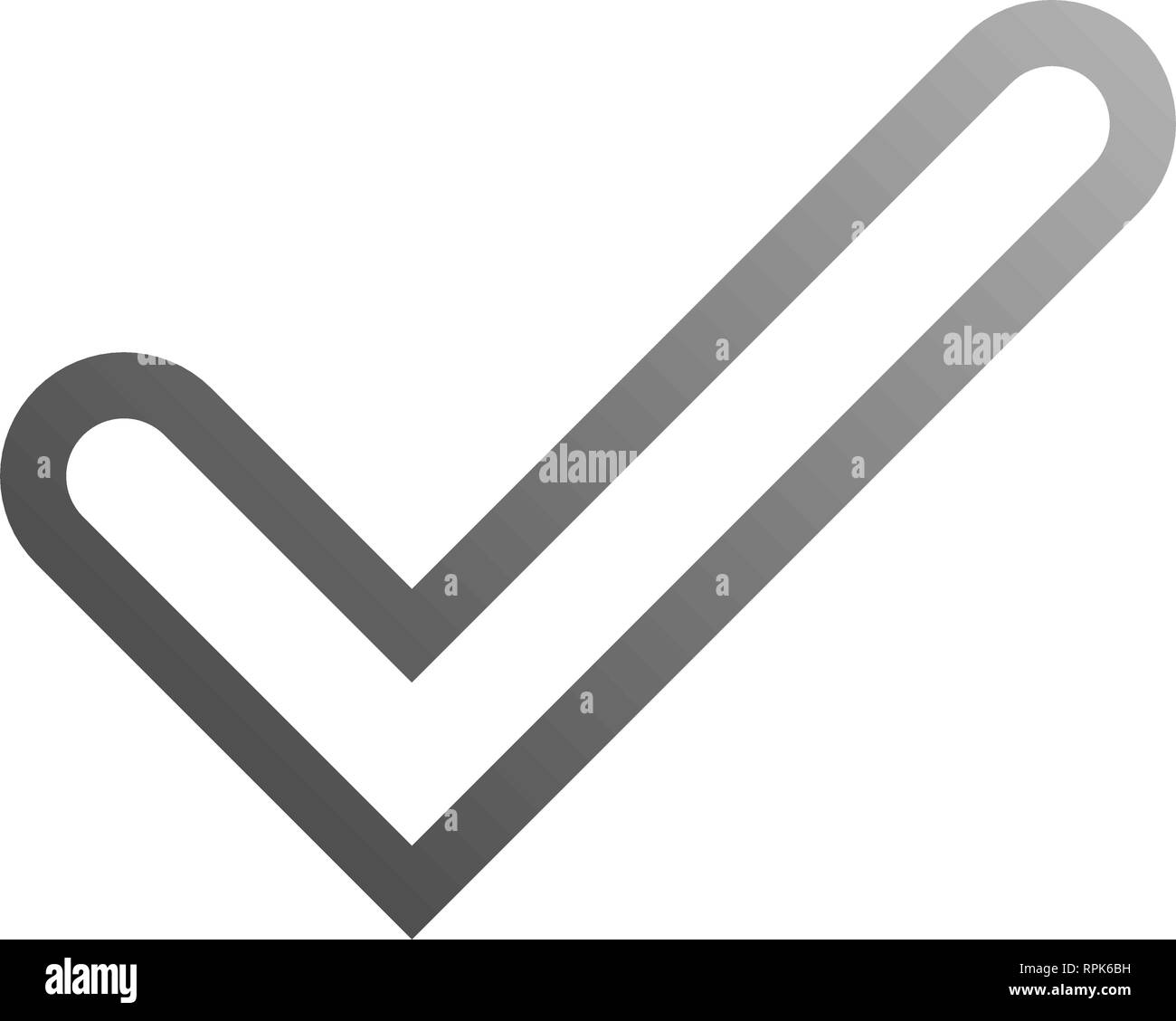 Häkchen-grauen Farbverlauf Umrisse Häkchensymbol-Vector Illustration Stock Vektor