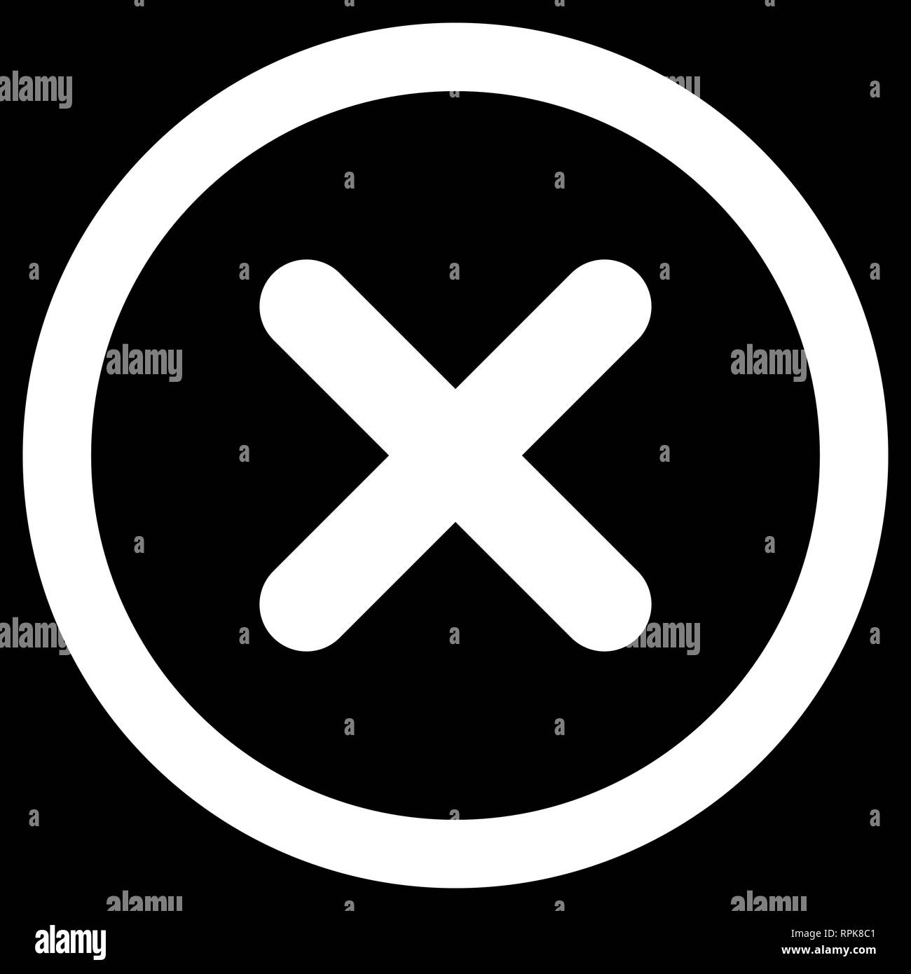 Häkchen - weißes Kreuz Symbol innerhalb des Kreises - Vector Illustration Stock Vektor