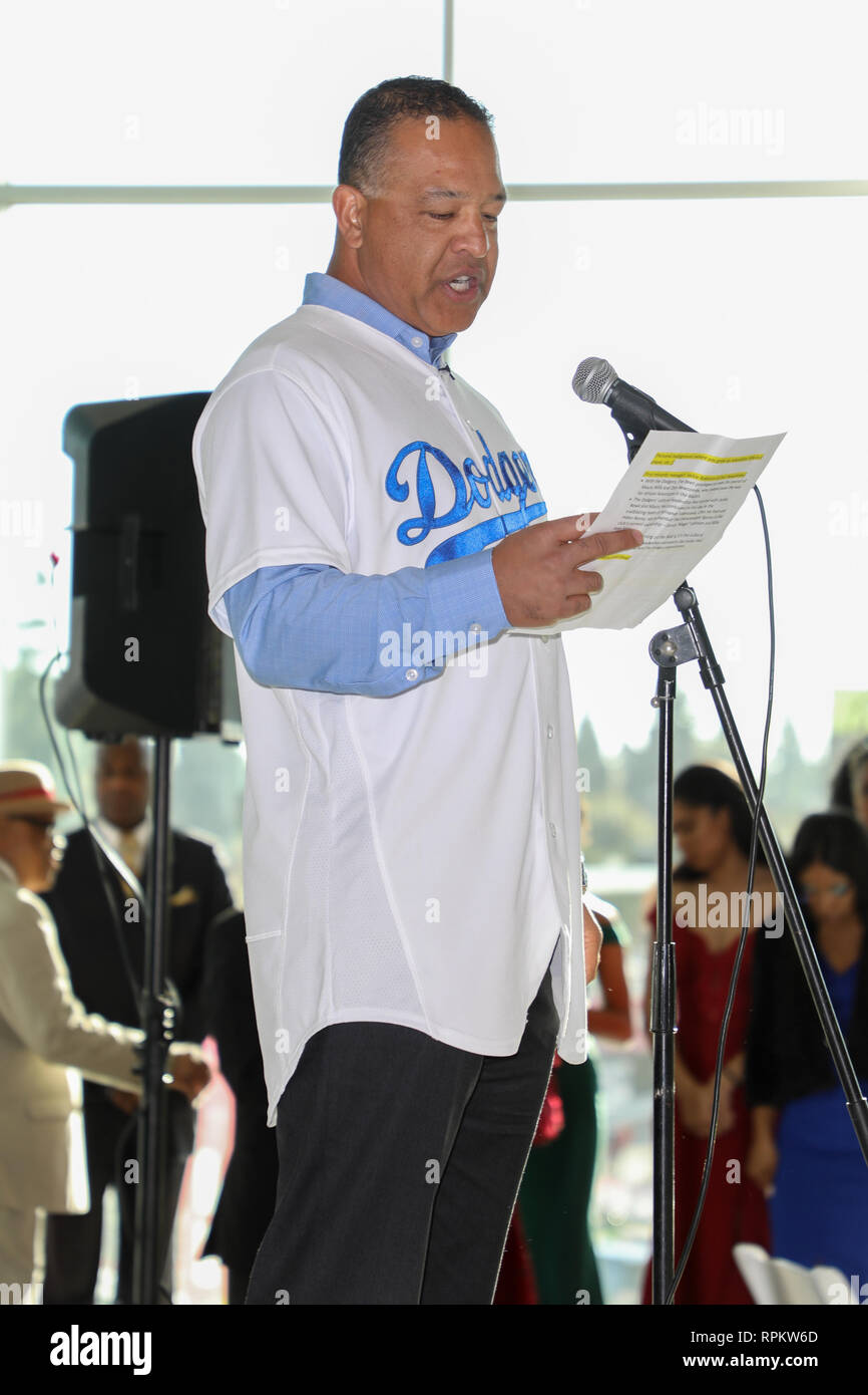 34Th jährliche Königreich Day Parade in Los Angeles, Kalifornien am Januar 21, 2019 in der Feier des Lebens von Dr. Martin Luther King, Jr. Mit: Dave Roberts, L.A. Schwindler Manager, Grand Marshal des Königreichs Day Parade 2019 Wo: Los Angeles, Kalifornien, Vereinigte Staaten, wenn: 21 Jan 2019 Credit: Sheri Determan/WENN.com Stockfoto