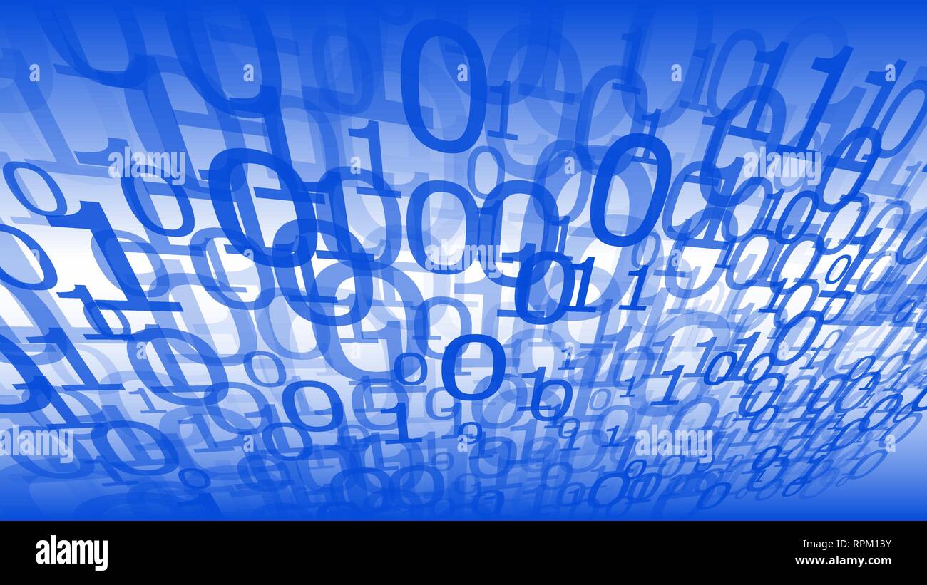 Computer Code Null Eins Ziffern Vektor Zusammenfassung Technologie Hintergrund Stock Vektor