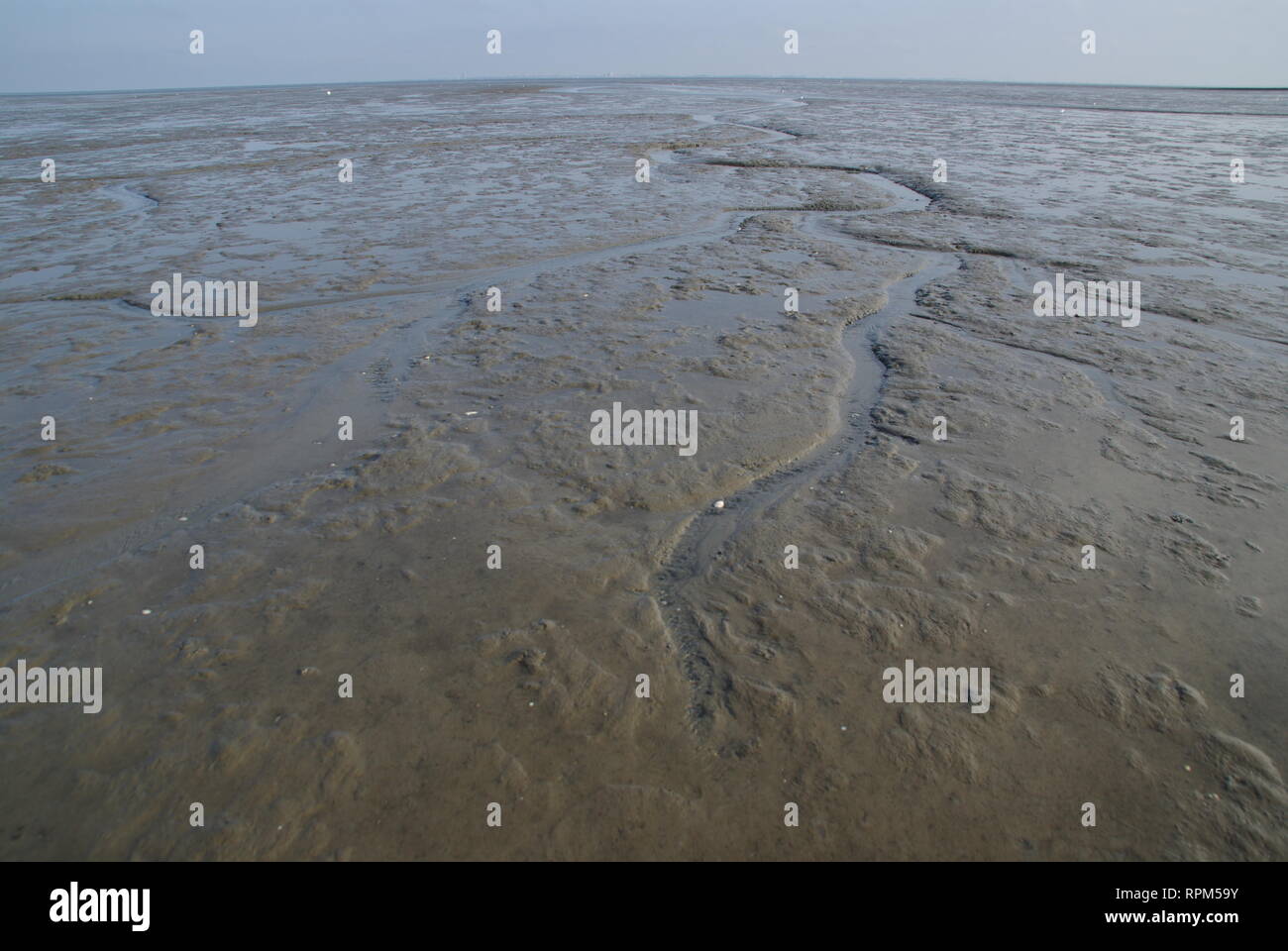 Watt in der Nordsee mit Gezeiten Creek Stockfotografie - Alamy