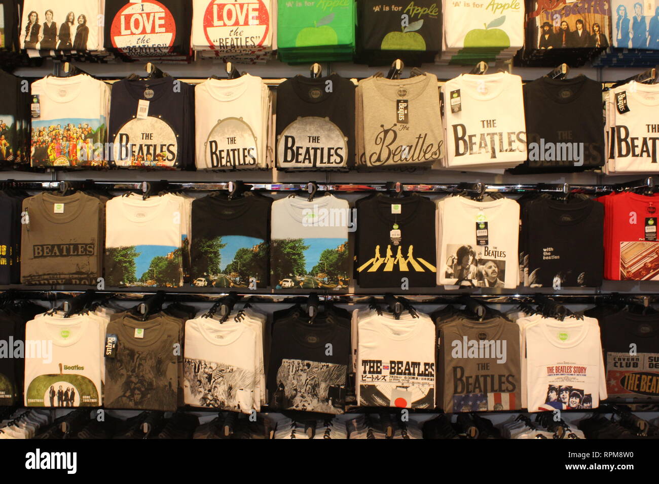 Beatles t-shirts in Liverpool genommen Stockfoto