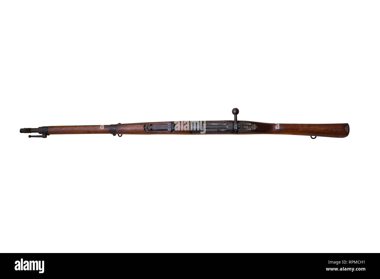 Steyr M 1895 Gewehr auch als Steyr-Mannlicher M 95 gerade Gewehr isoliert auf weißem Hintergrund bekannt Stockfoto