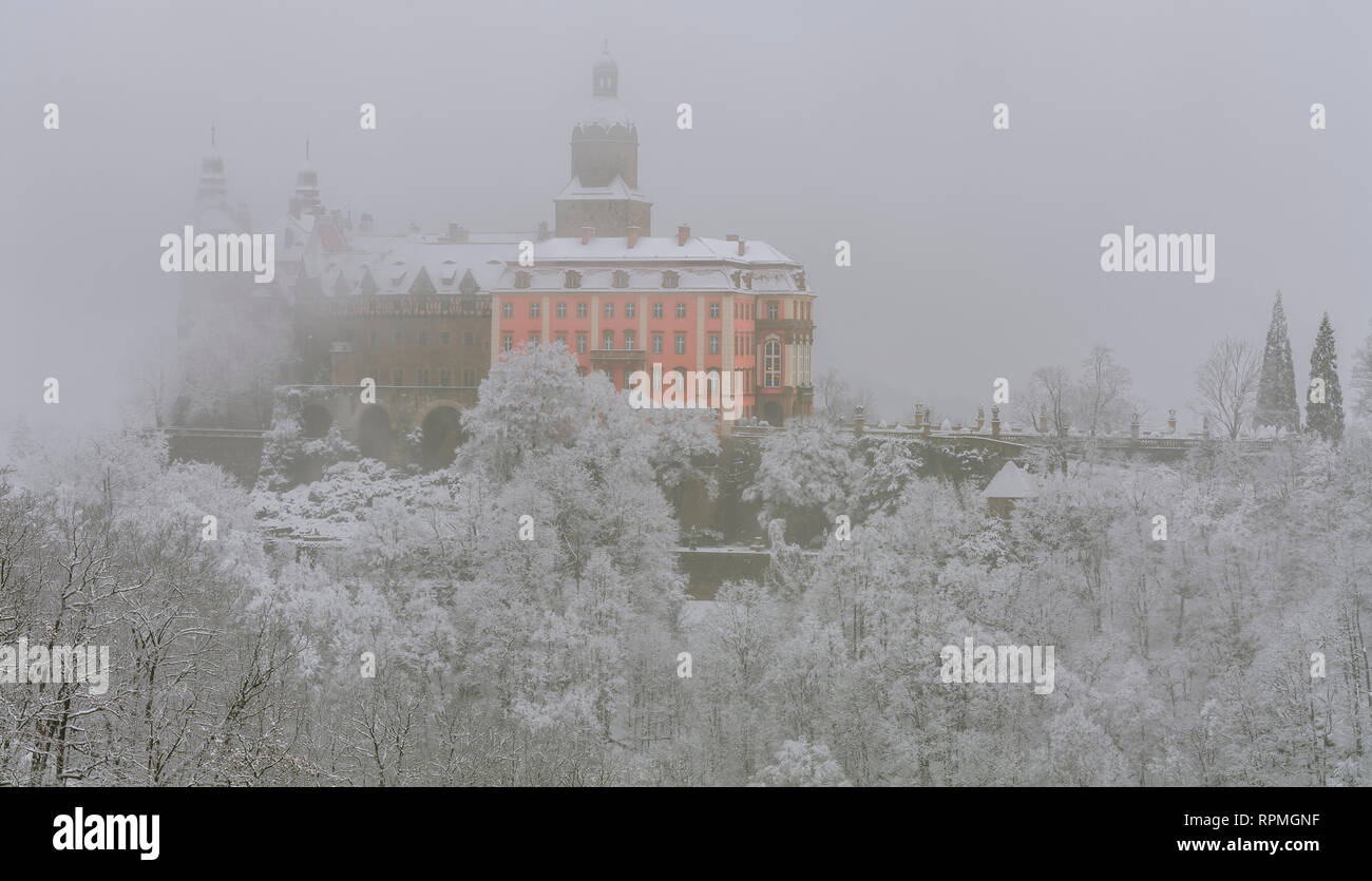 Schloss Fürstenstein im Winter Stockfoto
