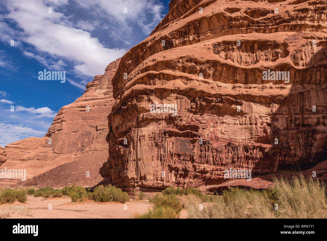 Wadi Rum Tal auch genannt Tal des Mondes in Jordanien Stockfoto