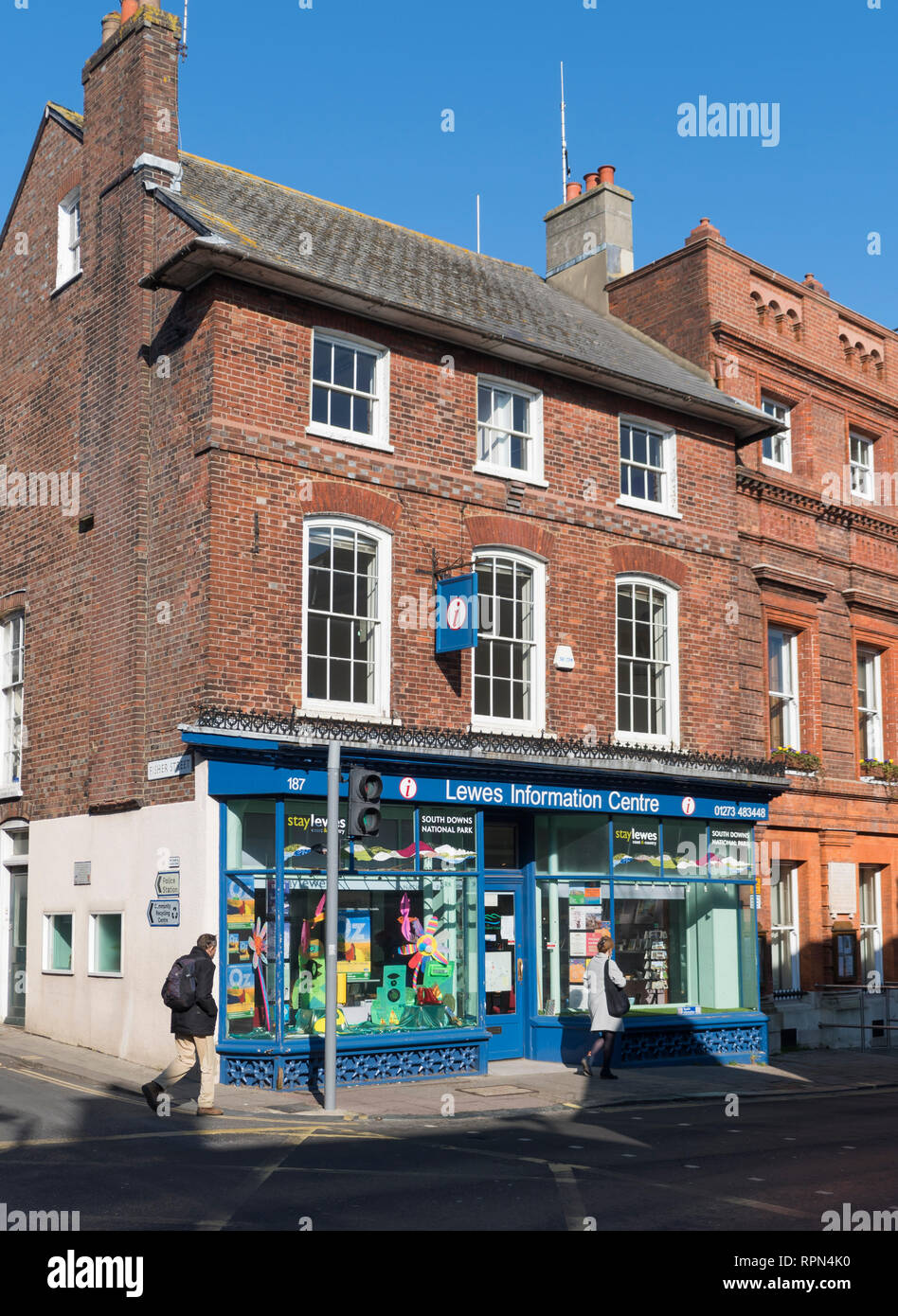 Lewes Tourist Information Center Shop in Lewes, East Sussex, England, UK. Stockfoto