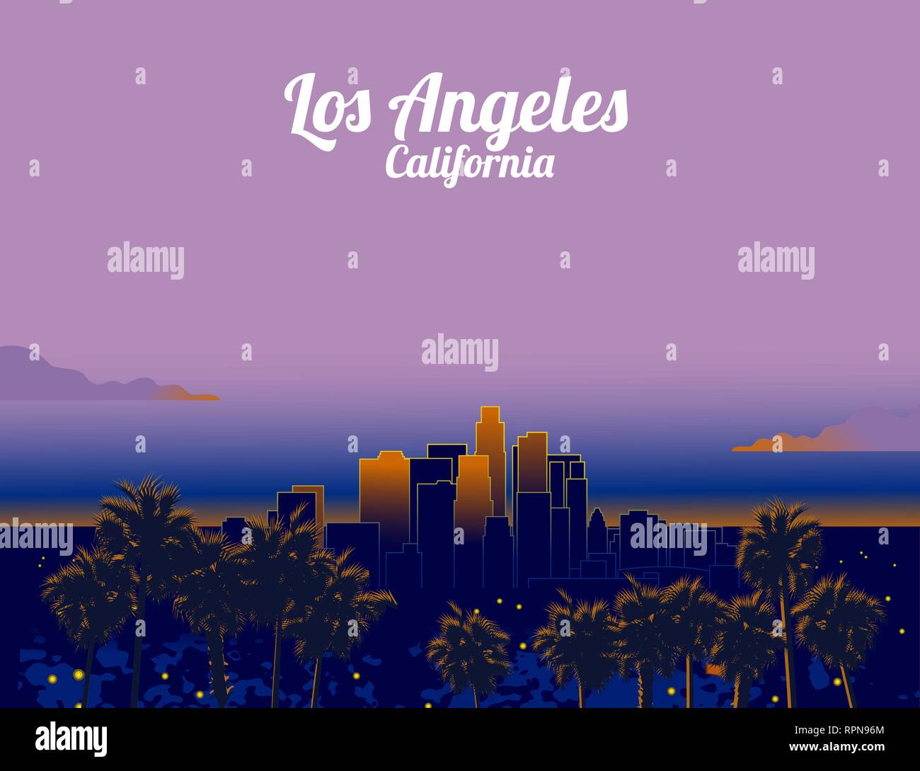 Los Angeles Kalifornien Stock Vektor