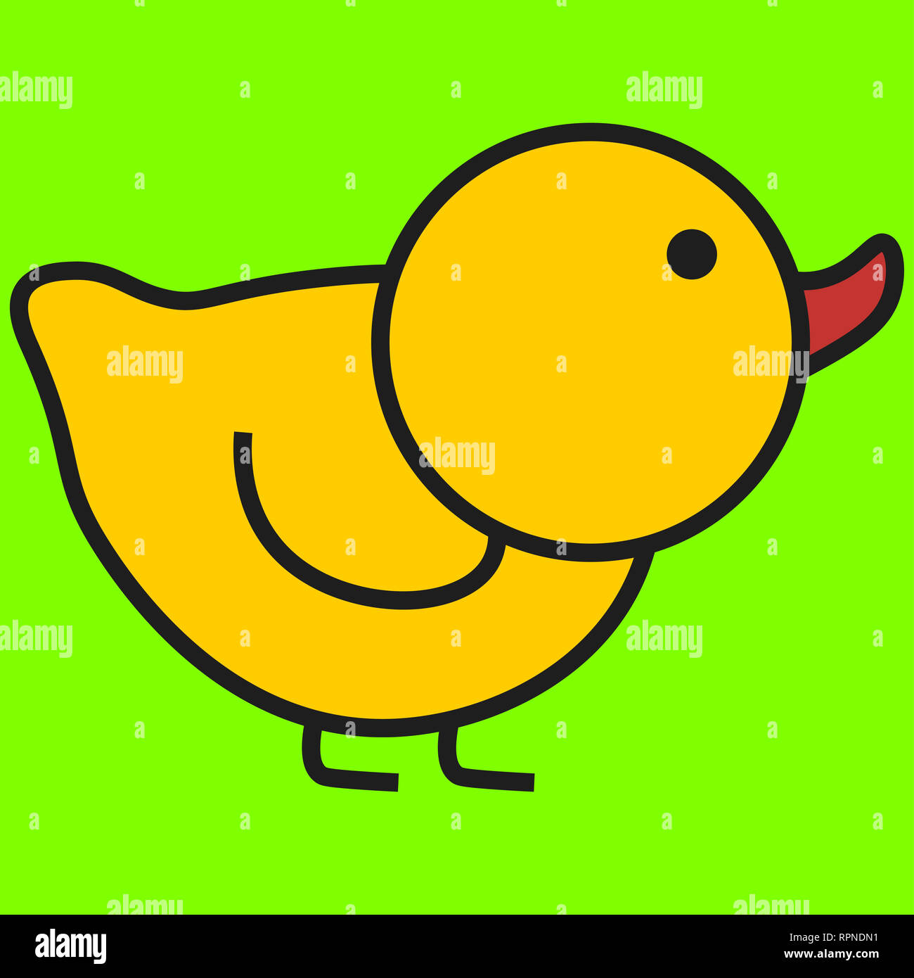 Entlein in einen Cartoon Stil. Auf farbigen Hintergrund, Abbildung Stockfoto