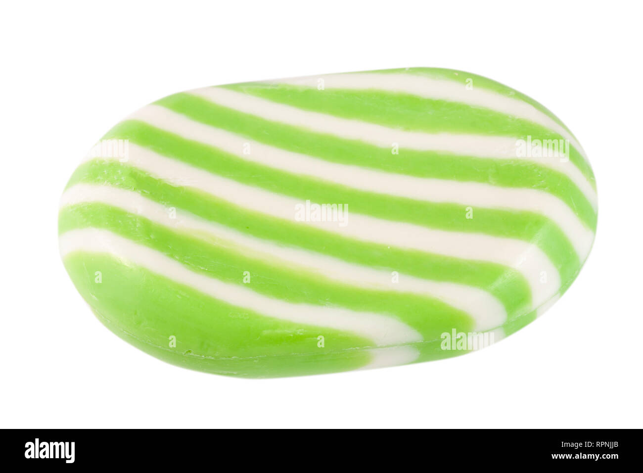 Weiß grün gestreift Seife auf weißem Hintergrund Stockfoto