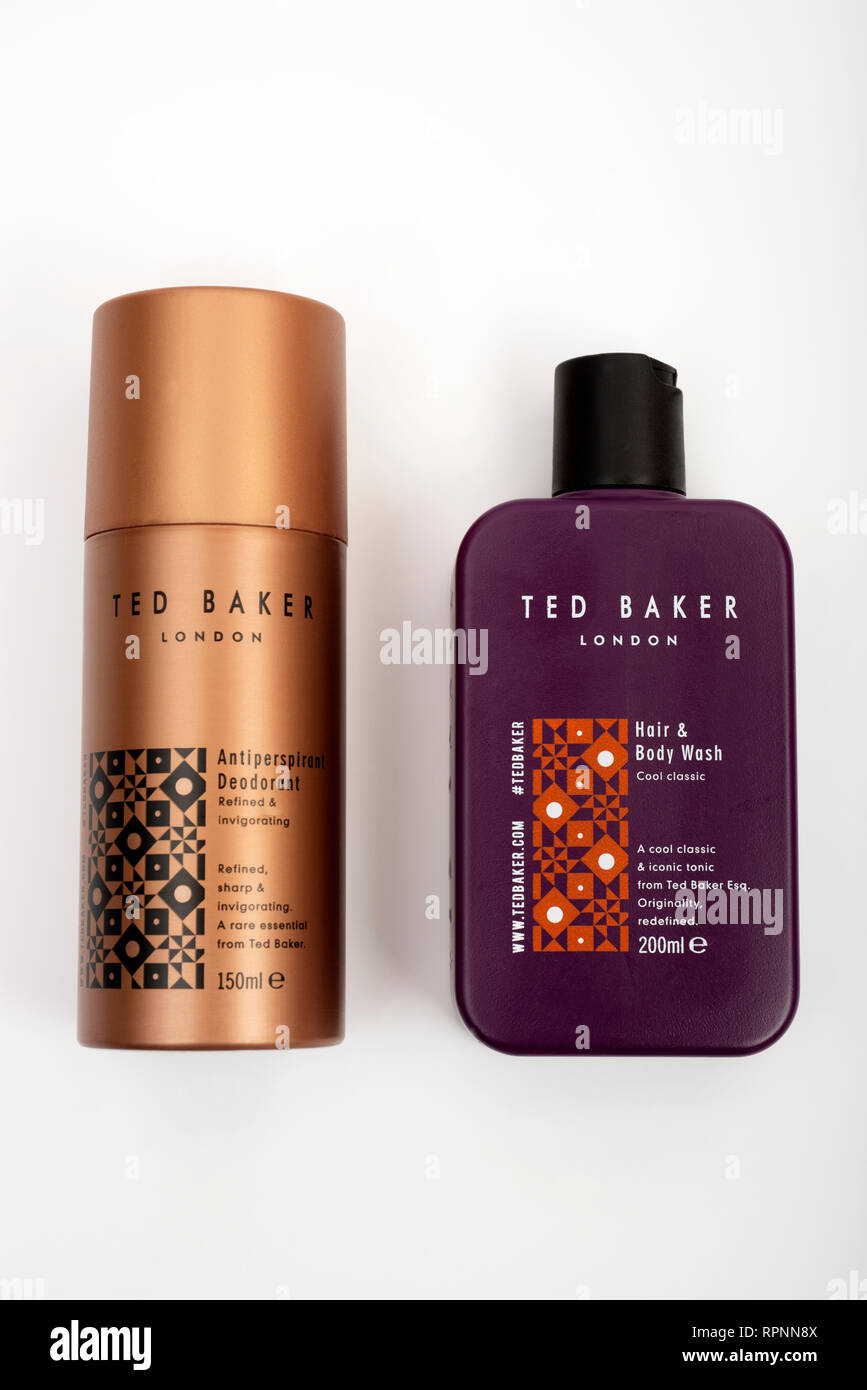 Ted Baker Haar- und Duschgel und Deodorant Stockfotografie - Alamy