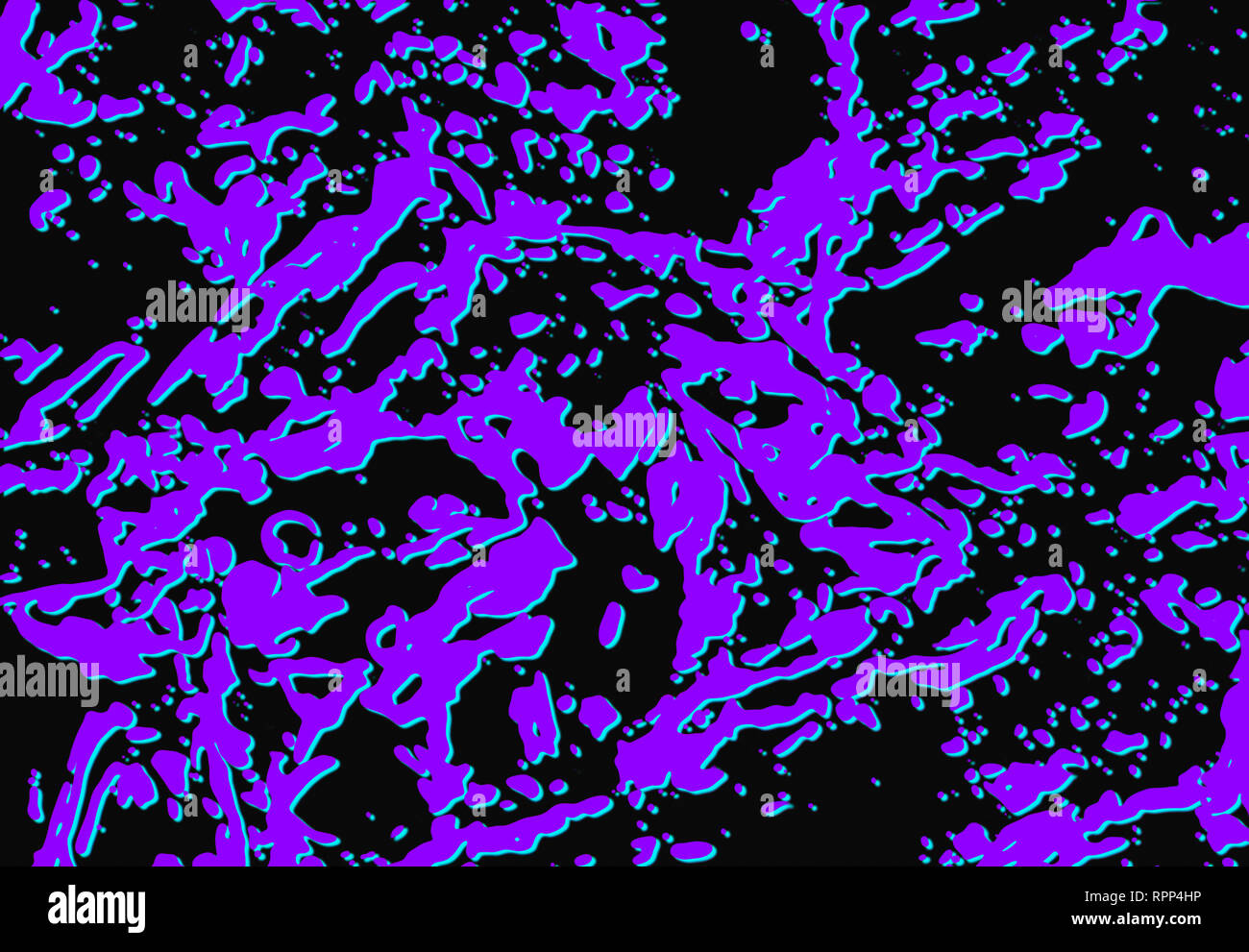 Abstrakte random mauve Muster auf natürlich vorkommende Muster auf einem schwarzen Hintergrund. Stockfoto