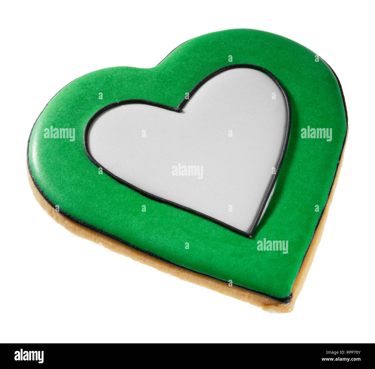 Iced herzförmigen Biskuit für Valentinstag. Stockfoto