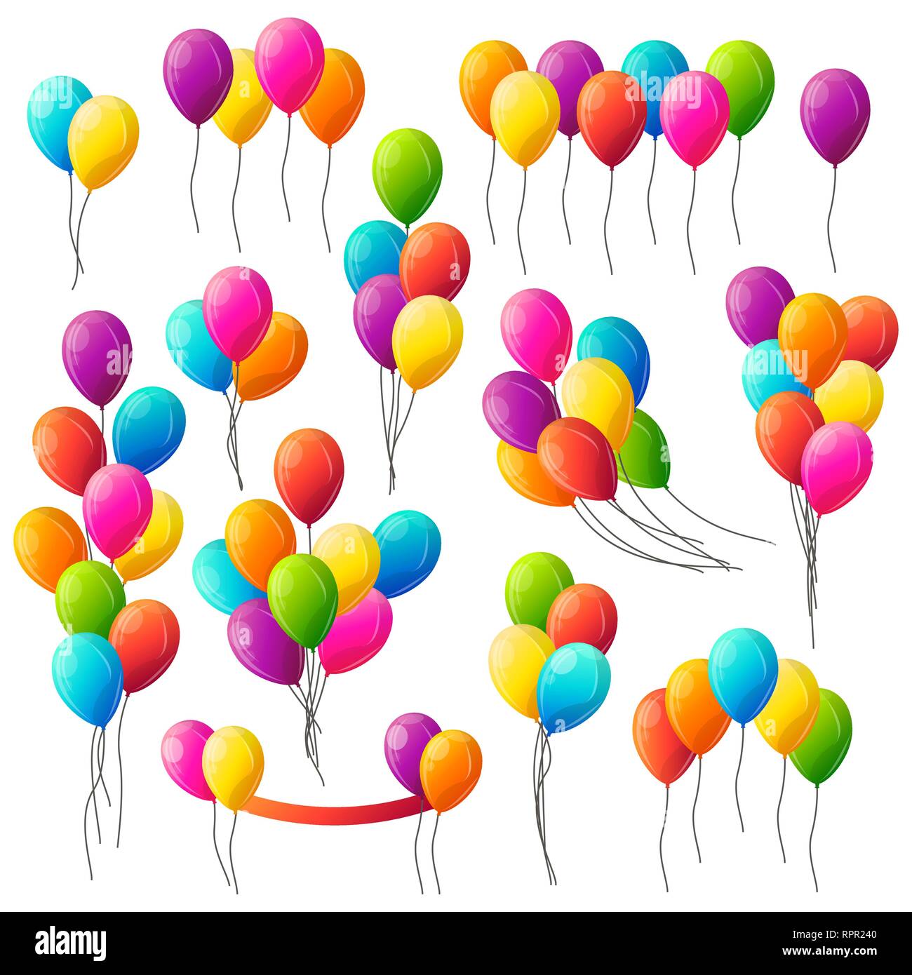 Große bunte runde Vektor Kinder Luftballons. Stock Vektor