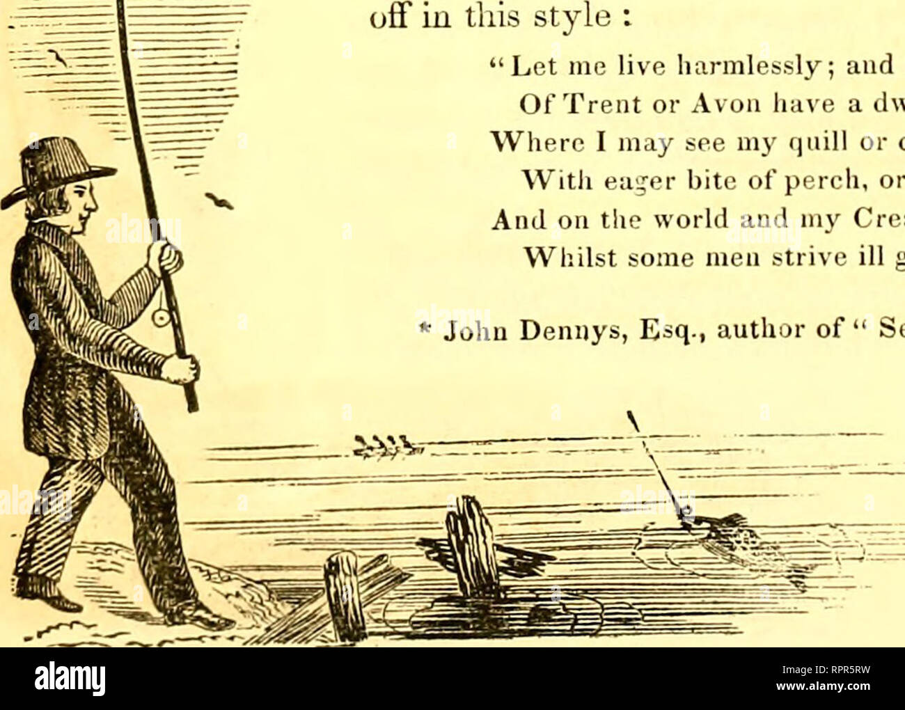 . Der amerikanische angler Guide: oder, Die komplette Fisher Handbuch, für die Vereinigten Staaten: Mit den Meinungen und Praktiken von erfahrenen Anglern beider Hemisphären; mit der Hinzufügung eines zweiten Teil.. Angeln. 14 fTRODUCTORY Erläuterungen auf ANGLI. v "G. dyous armony von fowles; er sieht die yonge swannes, Hee-Rons, duckes, cotes, und viele andere fowles, wyth theyr brodes; semyth whyche mich besser als alle von noyse houudys, die blastes der hornys und die scrye von foulis, Jäger, fawkeners und Fowlers machen können. Und wenn der Angler nehmen fysshe; sicher, theune, gibt es noo Mann merier ist als Er Stockfoto