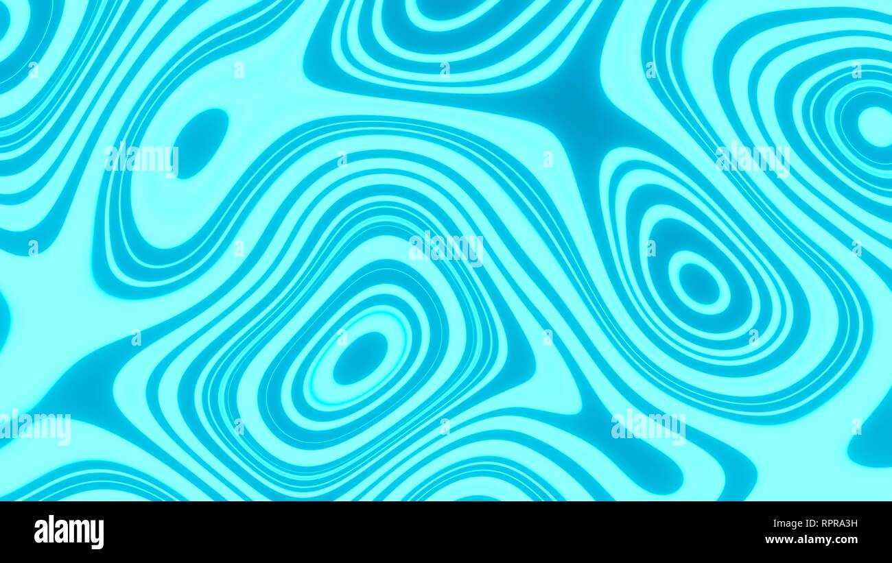 8K UHD Blau und Cyan Abstrakte psychedelischen Blob Wallpaper Stockfoto