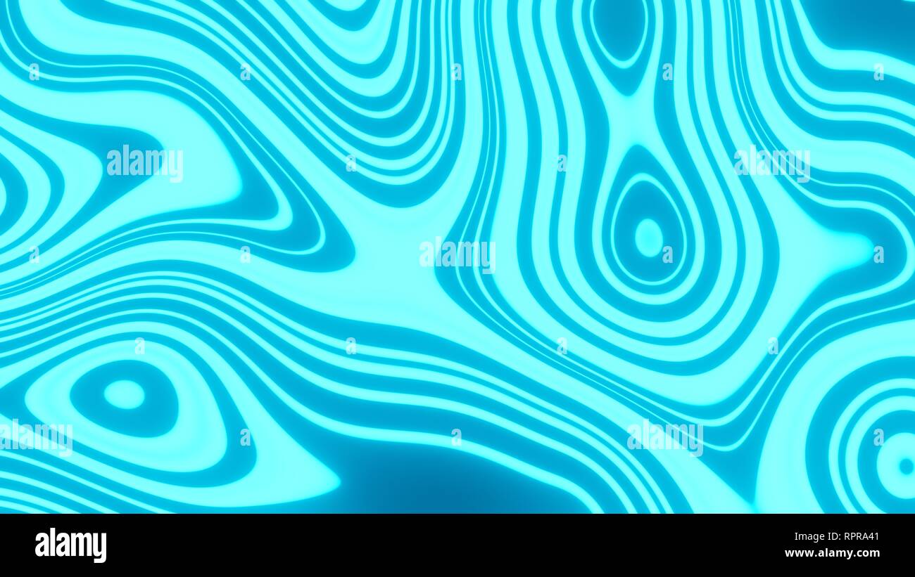 8K UHD Blau und Cyan Abstrakte psychedelischen Blob Wallpaper Stockfoto