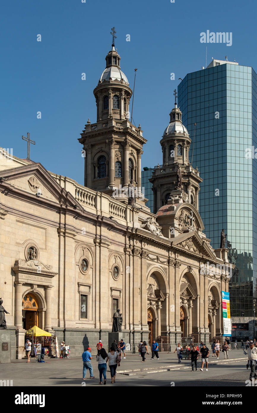 Catedral Metropolitana, Plaza de Armas, Santiago, Chile Stockfoto