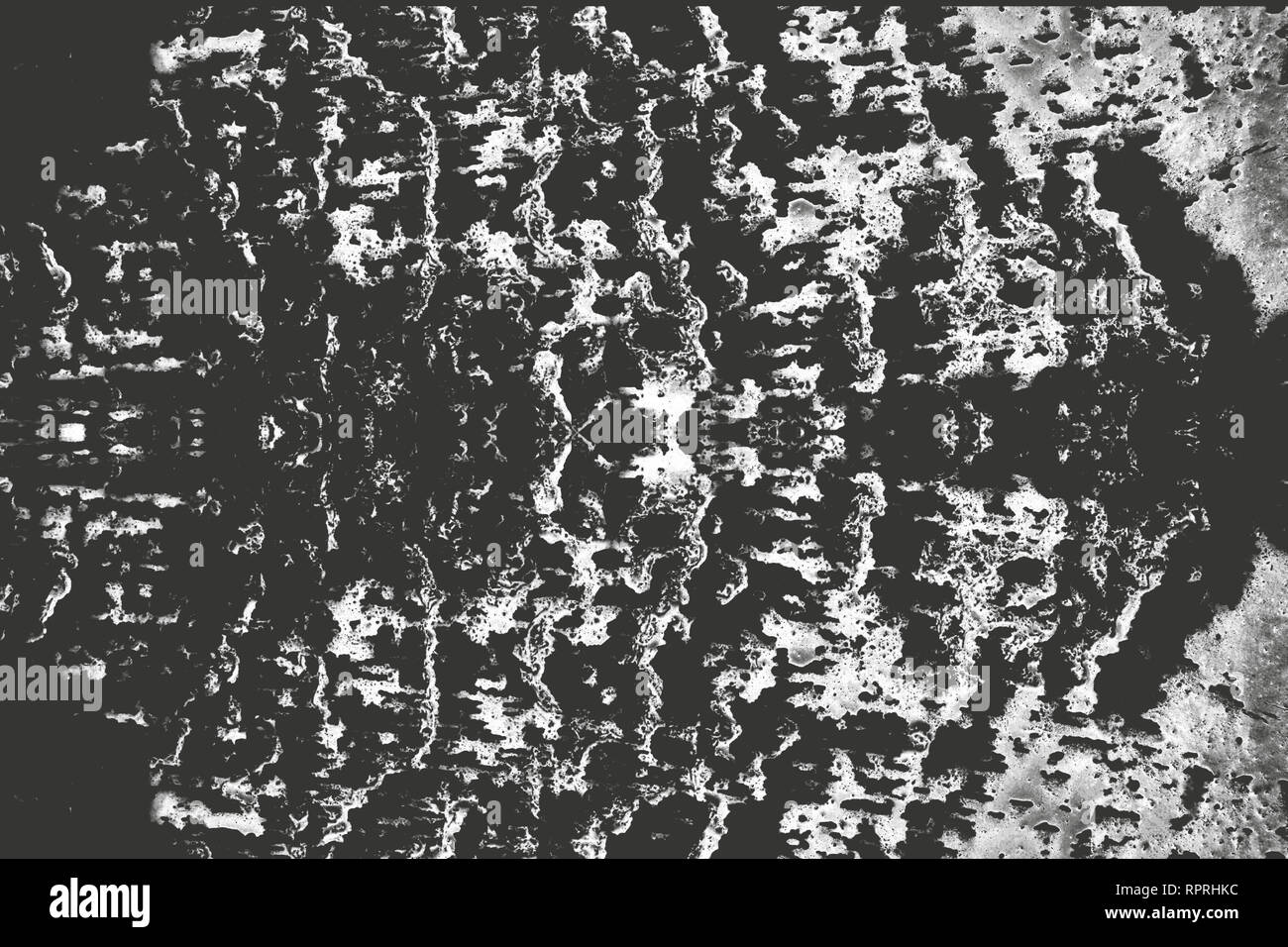 Dunkle unordentlich Staub overlay Not Hintergrund. Grunge Schwarz und Weiß. Abstrakte monochrome Textur, Farbe, Flecken, Kratzer. Stockfoto
