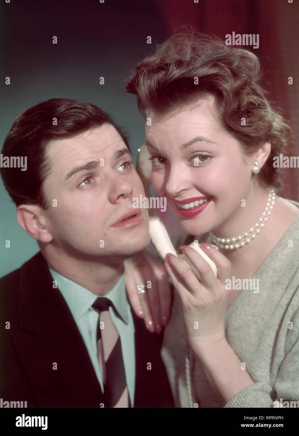 Als Kurt Walter Giller, Nadja Tiller als Billie, die Studioaufnahmen zu