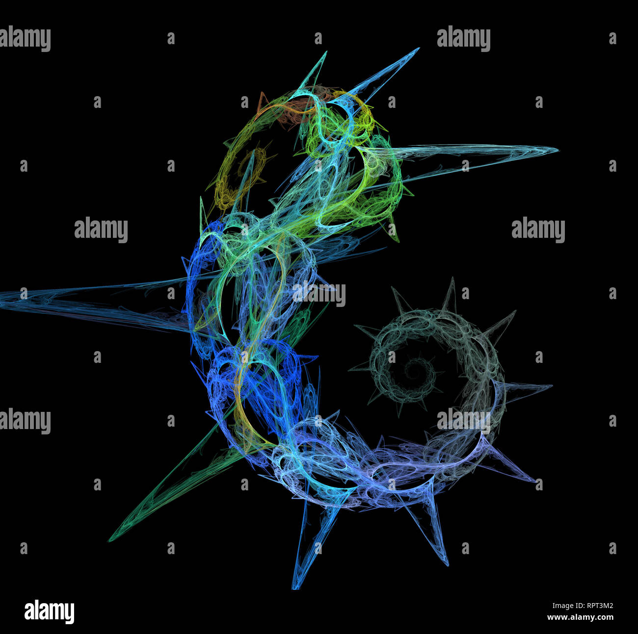 Abstrakte Kunst fraktale Hintergrundbild raum Geometrie. Stockfoto