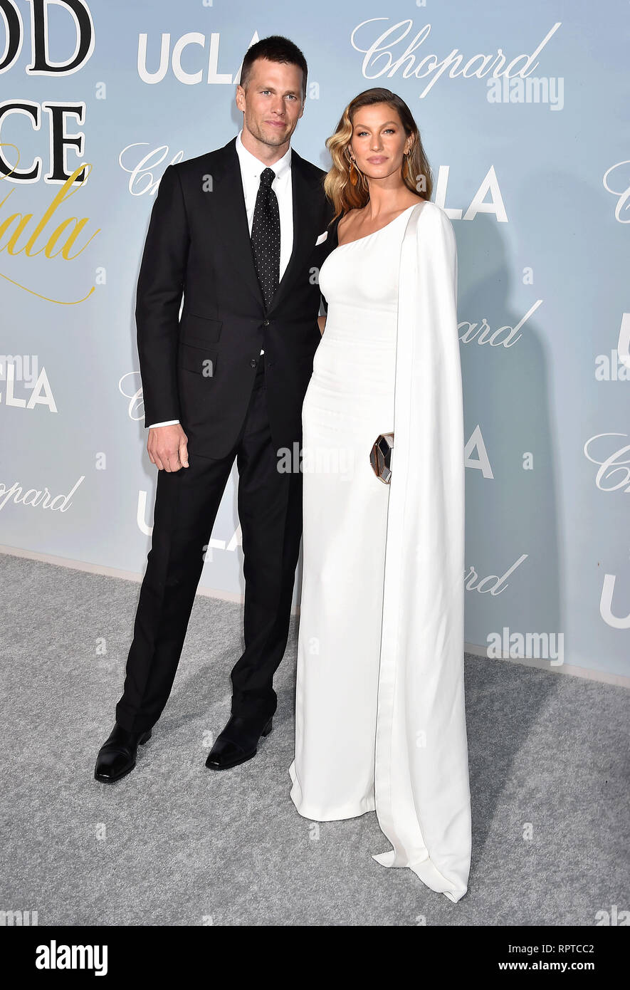 LOS ANGELES, Ca - 21. Februar: Tom Brady (L) und Gisele Bündchen am Hollywood für Wissenschaft Gala an Private Residenz am 21. Februar 2019 in Stockfoto