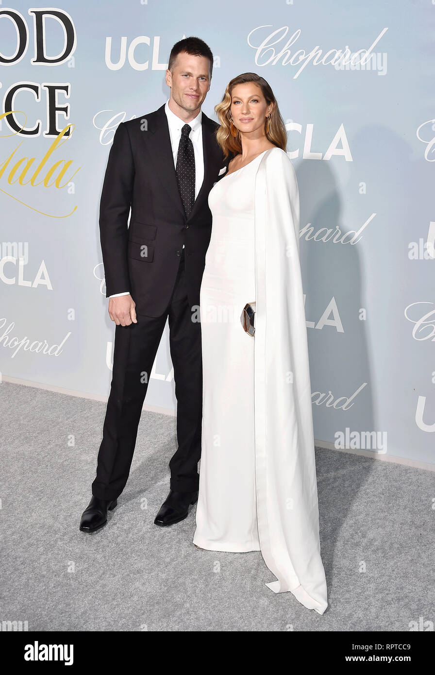 LOS ANGELES, Ca - 21. Februar: Tom Brady (L) und Gisele Bündchen am Hollywood für Wissenschaft Gala an Private Residenz am 21. Februar 2019 in Stockfoto
