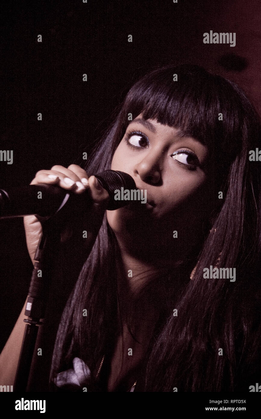 Solange Knowles, US-amerikanischer Sänger, an Orn Mor, Glasgow, Schottland. Stockfoto