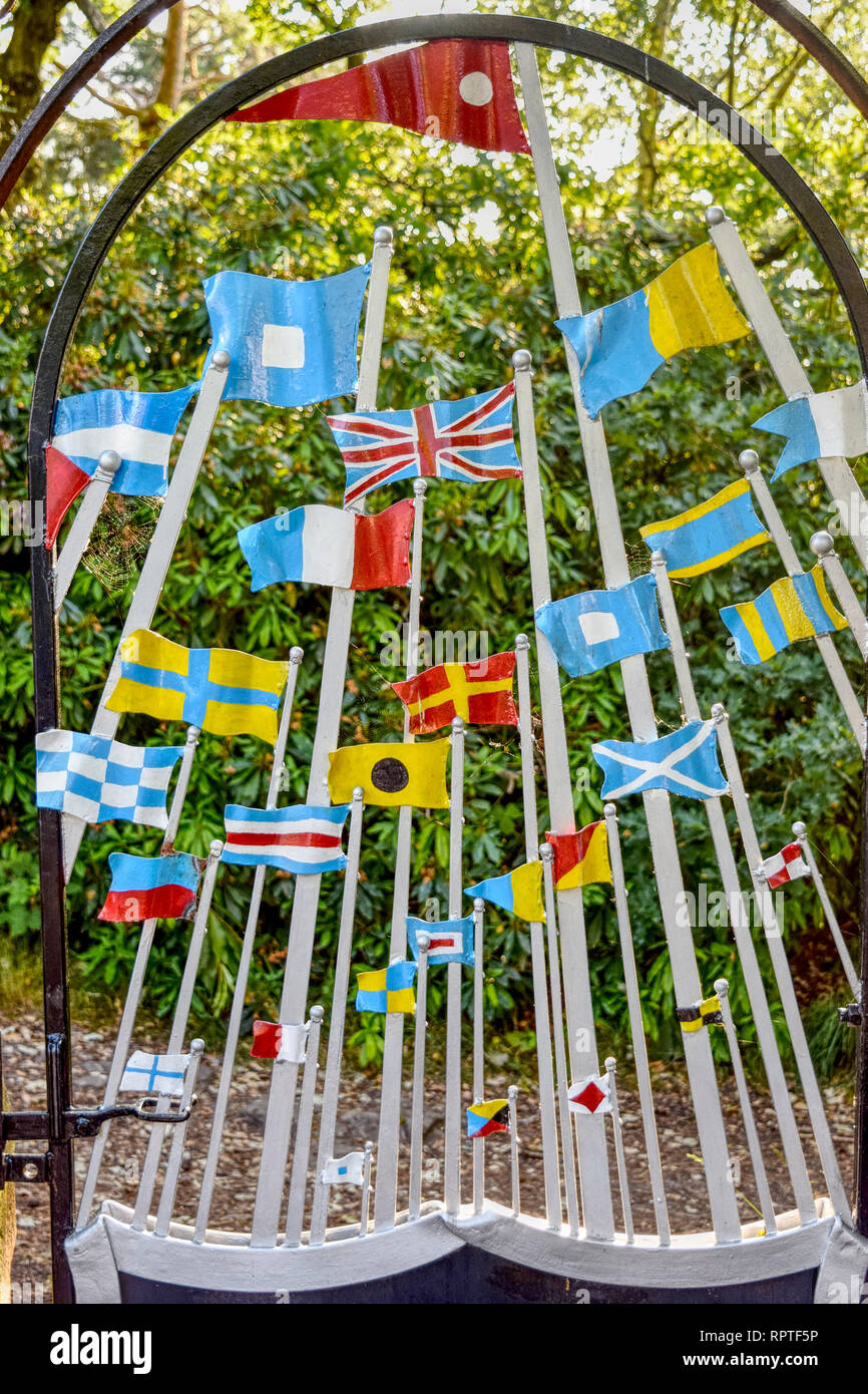 Flaggen auf bidston Hill Wirral Stockfoto