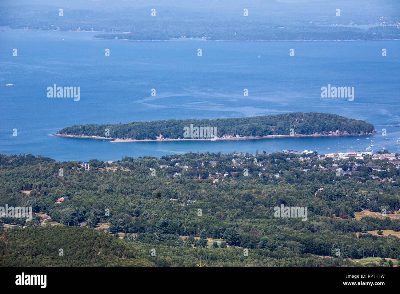 Bar Harbor und Bar Island, Maine, USA Stockfoto
