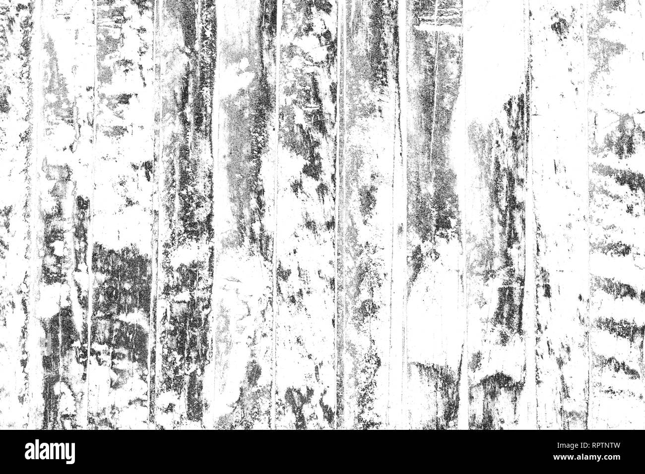 Holz- Oberfläche mit Kratzer, Flecken in Schwarz und Weiß. Abstrakte monochrome grunge Elemente für Design und Hintergrund. Stockfoto