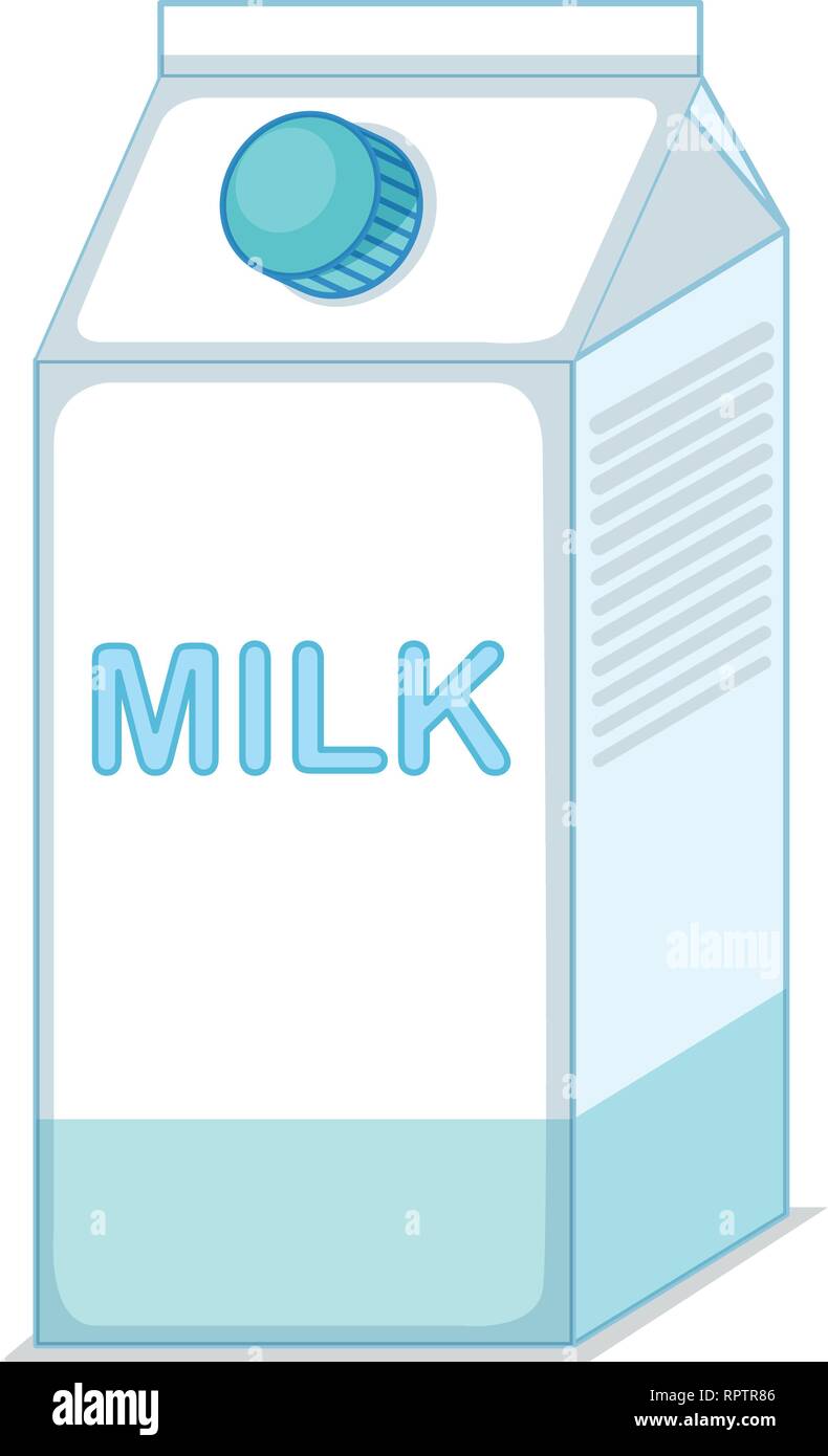 Isolierte Milch Karton weißen Hintergrund Abbildung Stock Vektor