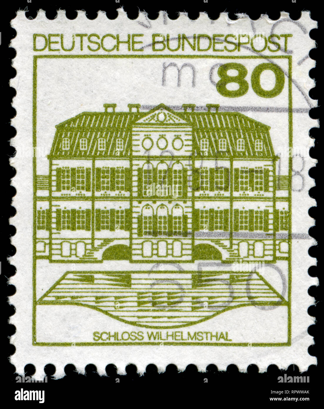 Briefmarke aus der Bundesrepublik Deutschland in den Festungen und Schlösser Serie in ausgestellt Stockfoto