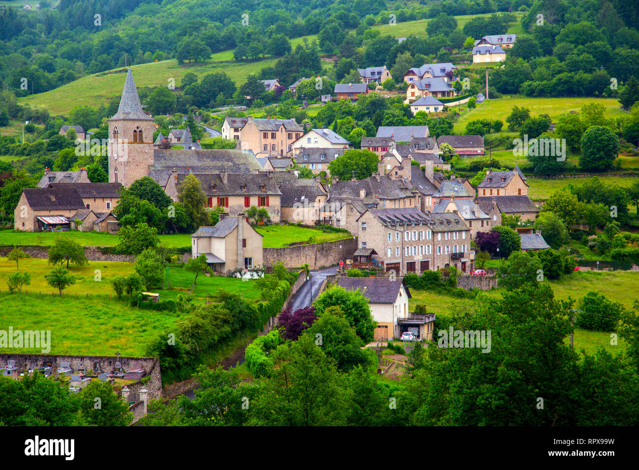 Das Dorf Espeyrac in der occitanie Region Süd-West Frankreich Stockfoto