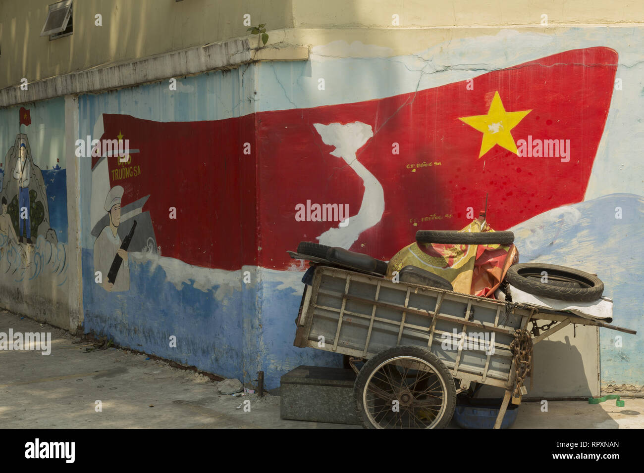 Politische Propaganda in Ho Chi Minh, Vietnam Stockfoto